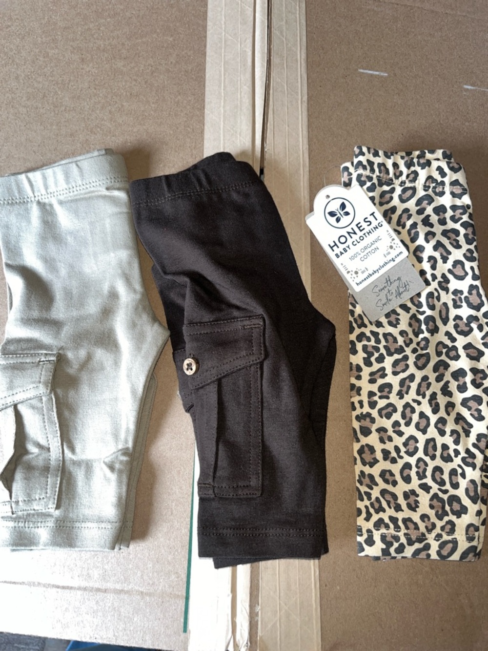 Honest Baby 3 pairs Cargo-Style Kids Leggings